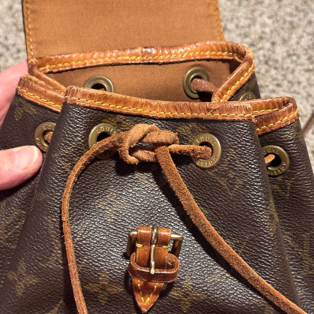 Vintage Louis Vuitton Monogram Mini Montsouris Brown Canvas and Leather Backpack - Picture 6 of 15